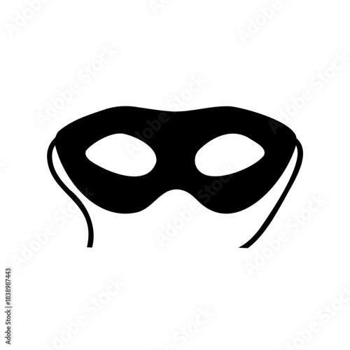 Elegant and mysterious black masquerade mask with simple eyehole cutouts design