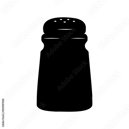 A Black and White Silhouette of a Classic Salt Shaker Design