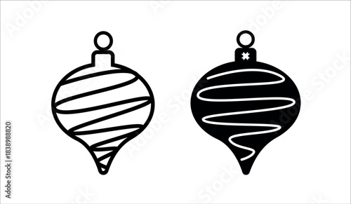 Christmas ball decoration hand drawing element set
