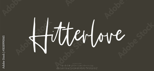 Hitterlove is a bold handwritten font with thick strokes and a fun, lively script style.