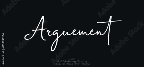 Arguement is a sharp, edgy handwritten script with elongated strokes and a cool expressive look.