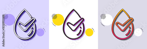 Dermatologically tested line icon. Halftone dotted pattern. Gradient icon with grain shadow. Organic approved sign. No synthetic symbol. Line dermatologically tested icon. Various designs. Vector