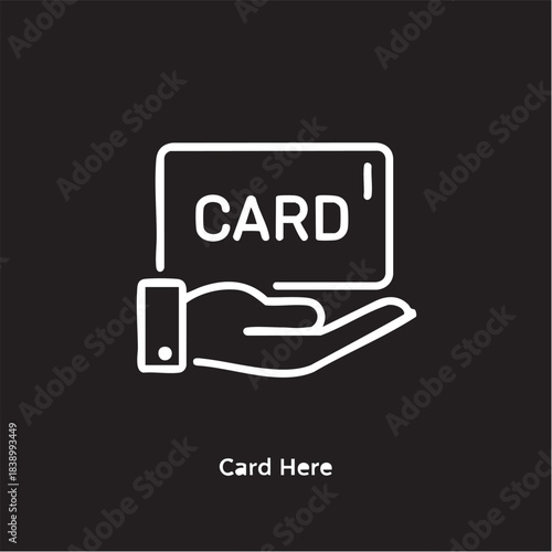 Card in hand vector icon: payment, credit, business, gift eps silhouette
