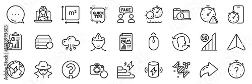 Chemistry dna, 5g wifi and Telemedicine line icons pack. Share, Message, Paper plane icons. Recovery server, Question mark, Charge battery web icon. Vector