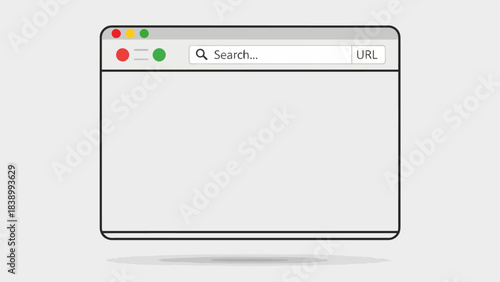 Minimalist illustration of a blank web browser window with search bar