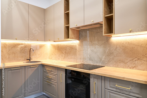 Photography Modern kitchen design with sleek cabinets and stylish sink