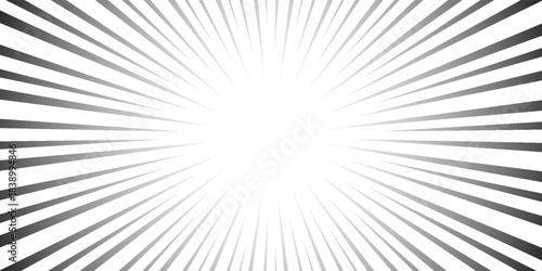 Comic speed lines background. Cartoon book explosion background. Superhero radial line pattern frame. Manga or anime sunburst wallpaper. Vector impact backdrop. Pop art flash beams or rays effect