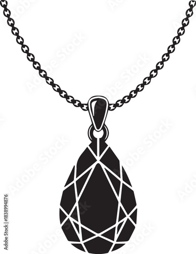 Pear- Shaped Diamond Pendant on a Chain necklace jewelry