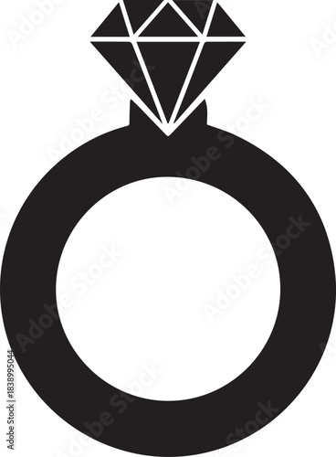 Simple Diamond Ring Icon jewelry symbol