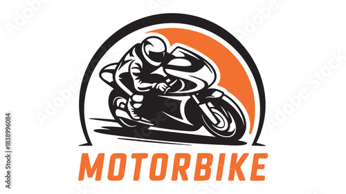 Motorcycle racer sportbike logo vector Vector