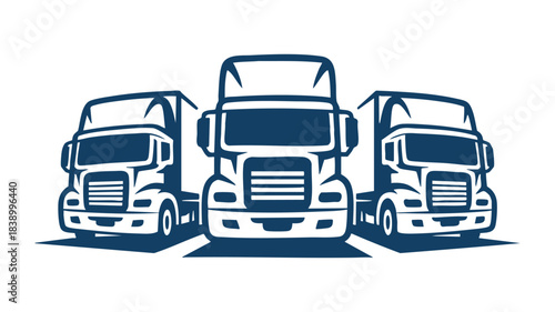 Trucking fleet moving goods forward Vector