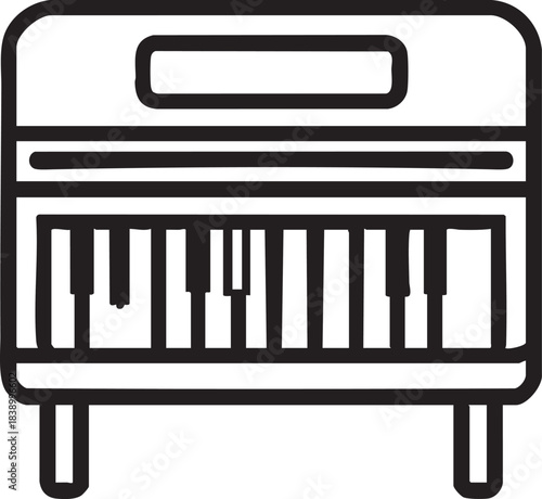 Piano vector illustration: keyboard instrument graphic eps silhouette