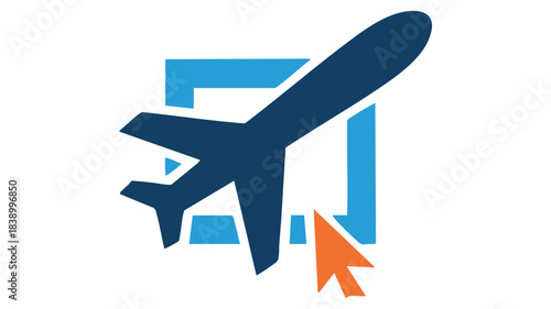 Online flight booking interface icon Vector