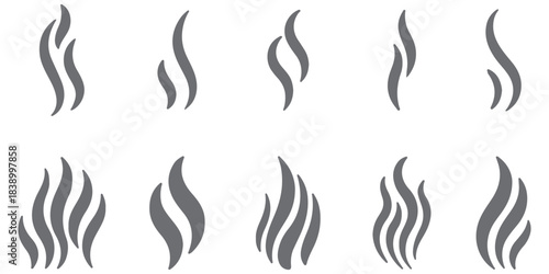 Smoke steam silhouette icon illustration isolated on white background