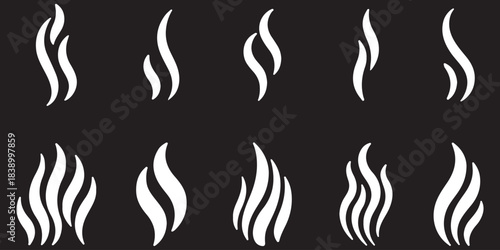 Smoke steam silhouette icon illustration isolated on white background