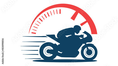 Motorcycle speed racing graphic icon