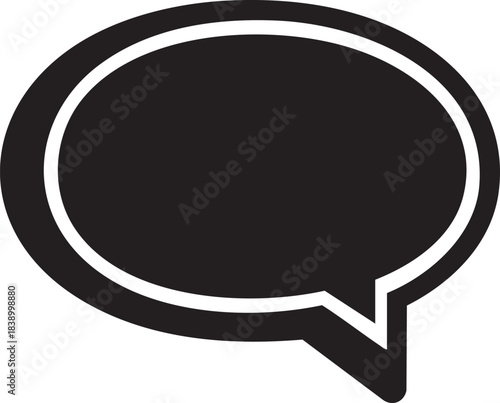 Black speech bubble vector: chat, message, and communication icon eps silhouette