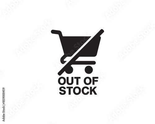 Out Of Stock icon silhouette vector design illustration