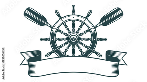 Vintage naval helm and paddles design