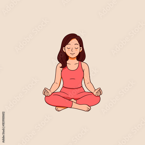 Illustration of a woman doing yoga. Yoga movements