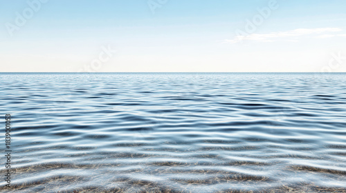 Fototapeta Naklejka Na Ścianę i Meble -  Calm horizon water peaceful sea breeze minimal oceanscape gentle ripples