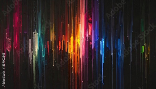 Wallpaper Mural Vertical lines of varying colors span the frame against a dark background Torontodigital.ca