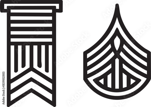 Vector graphics of military rank insignia - us army sergeant major & sergeant first class eps silhouette