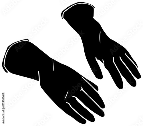 gardening illustration garden silhouette tool logo gloves icon work outline glove spring nature equipment green care agriculture hand soil shape women vector graphic background