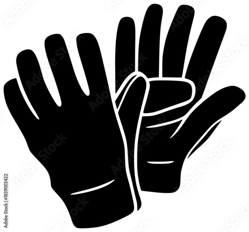 gardening illustration garden silhouette tool logo gloves icon work outline glove spring nature equipment green care agriculture hand soil shape women vector graphic background