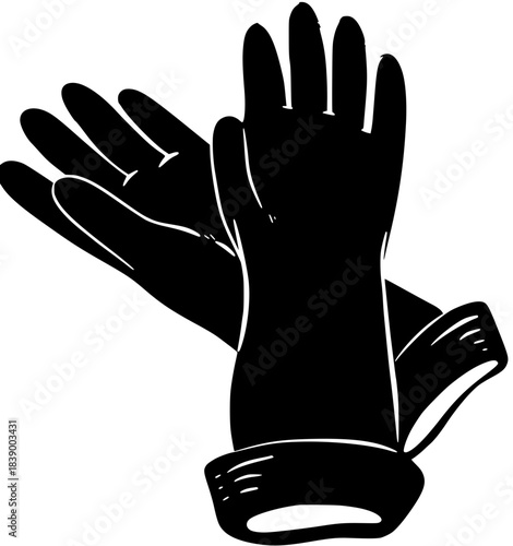 gardening illustration garden silhouette tool logo gloves icon work outline glove spring nature equipment green care agriculture hand soil shape women vector graphic background