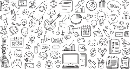 Business Strategy and Startup Growth Icons Collection.