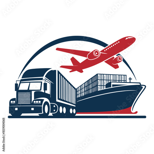 Freight logistics global transport icon