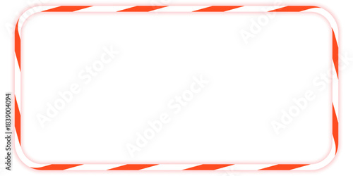 Christmas Border Vector with Striped Frame. Festive red and white striped border frame with shadow on a clean background. Ideal for Christmas designs, Xmas invitations, or holiday decorations. Vector