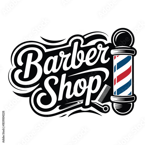 Barber shop logo vintage emblem design