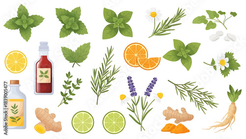 Herbal Remedies and Natural Ingredients for Wellness and Health.