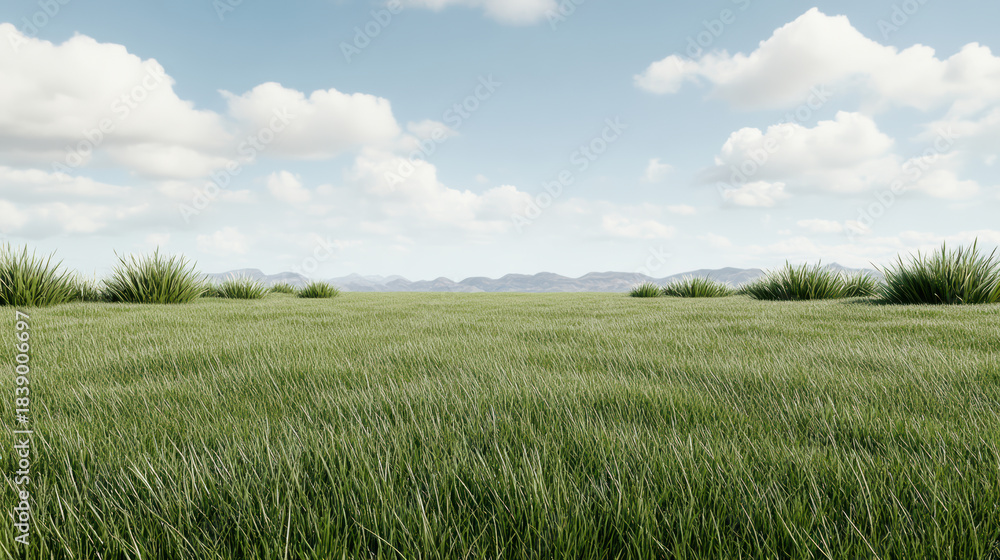 Obraz premium Peaceful soft grassy plains blank middle area eef