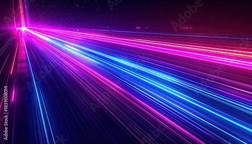 Wallpaper Mural Digital abstraction featuring vibrant linear trails of light, creating an artistic effect Torontodigital.ca