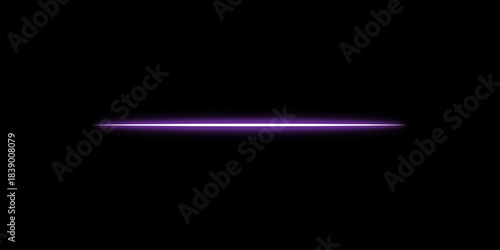 Purple speed lines. Horizontal flash of light. White Neon Light Rays – Horizontal Glowing Lines and Beams with Shine, Flare, and Glare Effects on a Black Background for Digital,