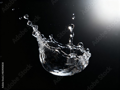 Macro Close-up of Water Drop on Dark Background