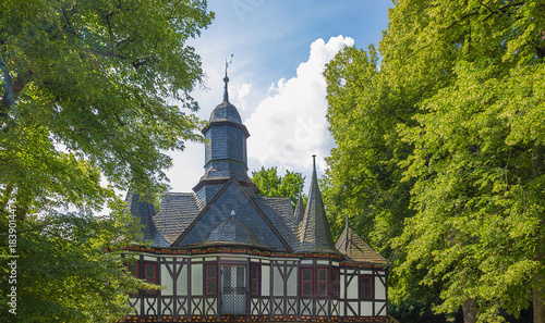 View of the Popperode Fountain House, a significant architectural and cultural monument of the city of Mühlhausen in Thuringia