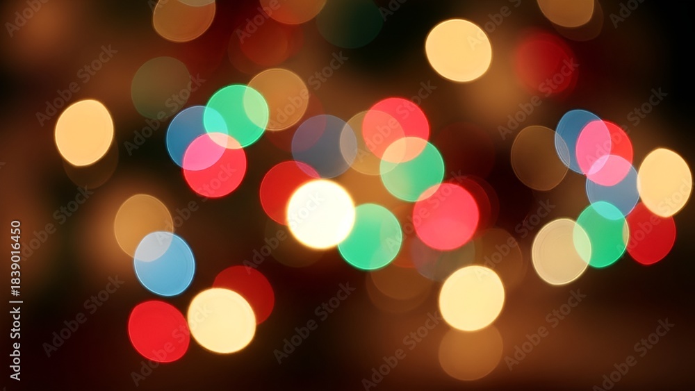 Fototapeta premium Abstract Christmas Lights Bokeh Background with Festive Color Display
