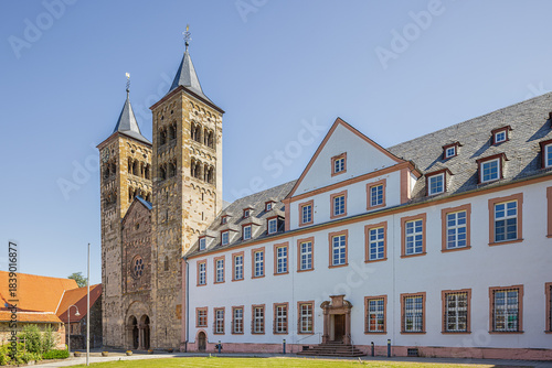 View of the Ilbenstadt Abbey Church and Convent Building, a former Premonstratensian monastery