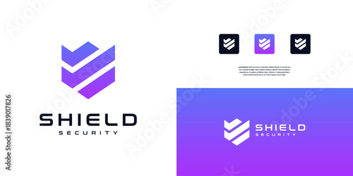 Shield Check Mark For Strong Security Guard Logo Design Inspiration