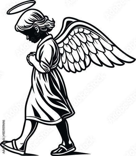 Wallpaper Mural Tiny angel silhouette design Torontodigital.ca