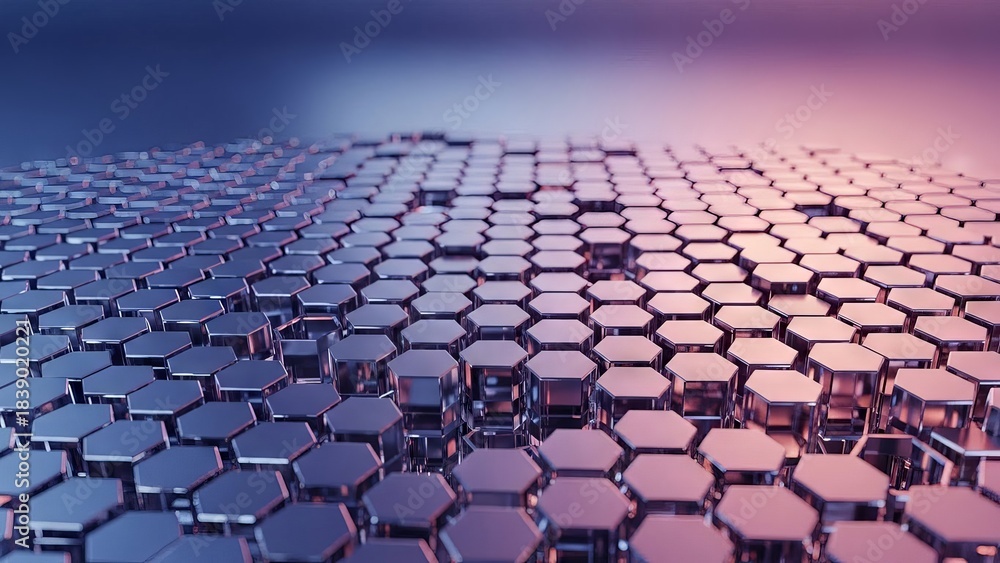 Naklejka premium Shimmering Hexagonal Surface With Depth