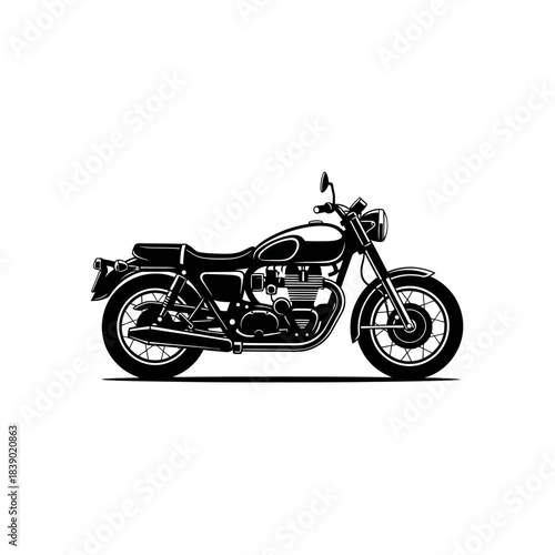 Classic motorcycle side view illustration