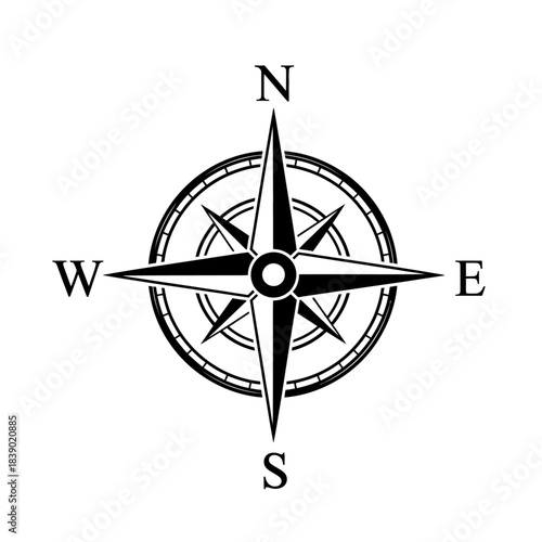 Top view of a compus editable vector