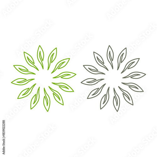 GREEN LEAVES BIO ECO SIGN SYMBOL LOGO VECTOR