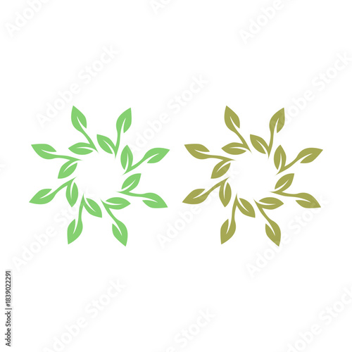 GREEN LEAVES BIO ECO SIGN SYMBOL LOGO VECTOR