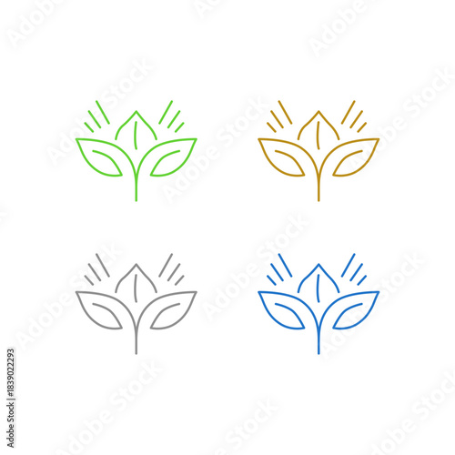 GREEN LEAVES BIO ECO SIGN SYMBOL LOGO VECTOR